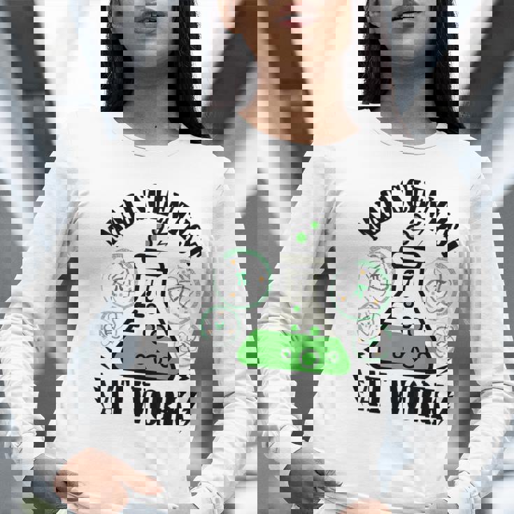 Mad Scientist Science Teacher Halloween Costume Teen Girls Women Long Sleeve T-Shirt, Science Teacher Shirts, funny gift