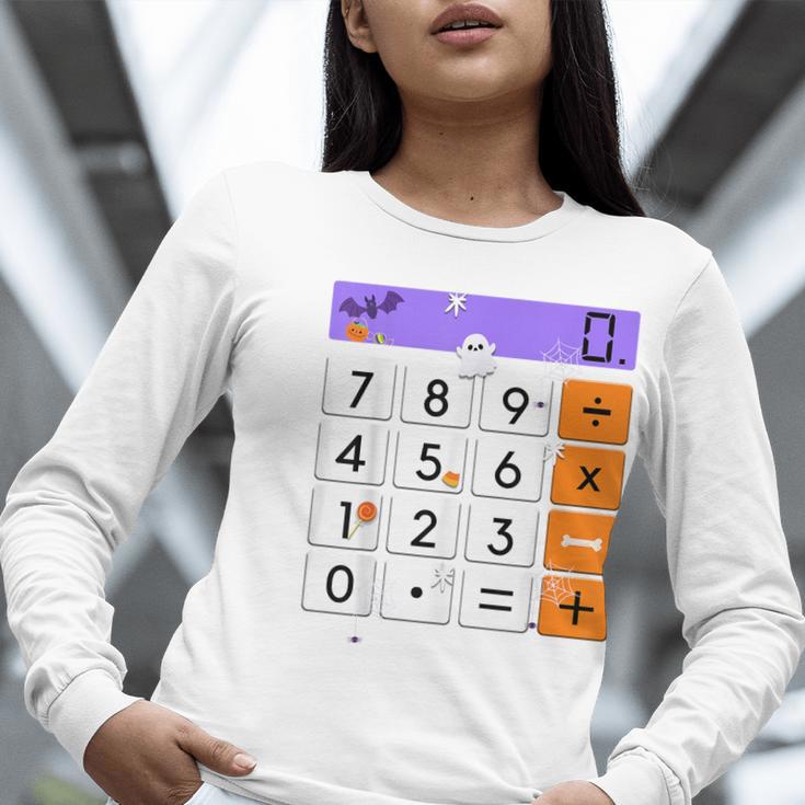 Math Teacher Halloween Costume Calculator Math Pun Women Long Sleeve T-Shirt, funny gift