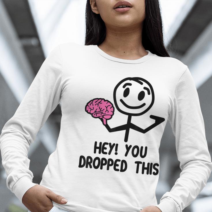 Nerdy Hey You Dropped This Brain Math Teacher Women Long Sleeve T-Shirt, funny gift Nerdy Hey You Dropped This Brain Math Teacher Women Long Sleeve T-Shirt, funny gift