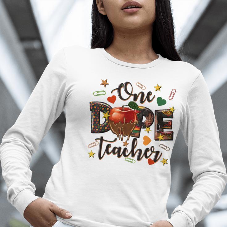 One Dope Teacher Women Long Sleeve T-Shirt, funny gift One Dope Teacher Women Long Sleeve T-Shirt, funny gift