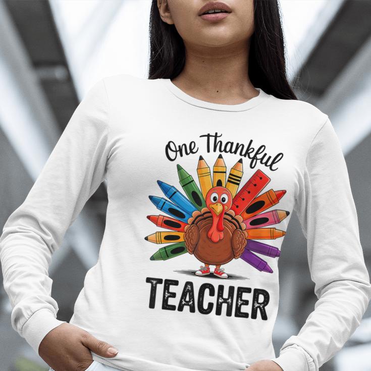 One Thankful Teacher Thanksgiving TurkeyCute Pencil Women Long Sleeve T-Shirt, funny gift One Thankful Teacher Thanksgiving TurkeyCute Pencil Women Long Sleeve T-Shirt, funny gift