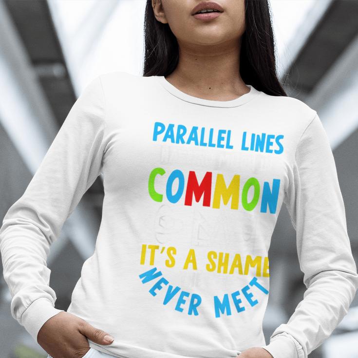 Parallel Lines Math Pun – Teacher Humor Women Long Sleeve T-Shirt, funny gift