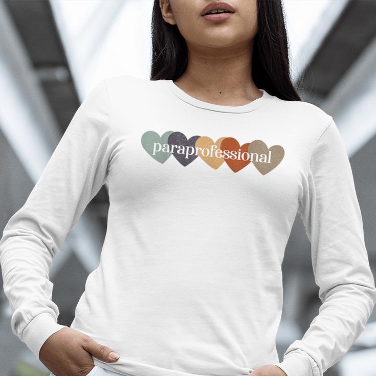 Paraprofessional Teacher Hearts Back To School Teach Rainbow Men Women Kids Women Long Sleeve T-Shirt, funny gift Paraprofessional Teacher Hearts Back To School Teach Rainbow Men Women Kids Women Long Sleeve T-Shirt, funny gift