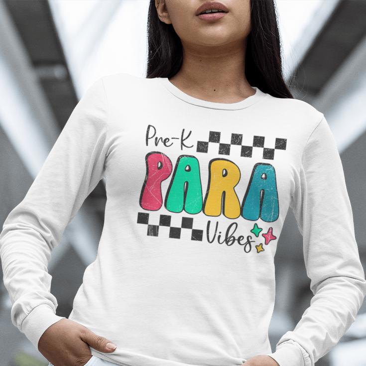 Pre-K Paraprofessional Teacher Back To School Vibes Women Long Sleeve T-Shirt, funny gift Pre-K Paraprofessional Teacher Back To School Vibes Women Long Sleeve T-Shirt, funny gift