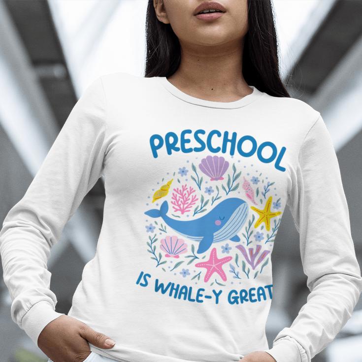 Preschool Is Whale-y Great Preschool Teacher Women Long Sleeve T-Shirt, funny gift