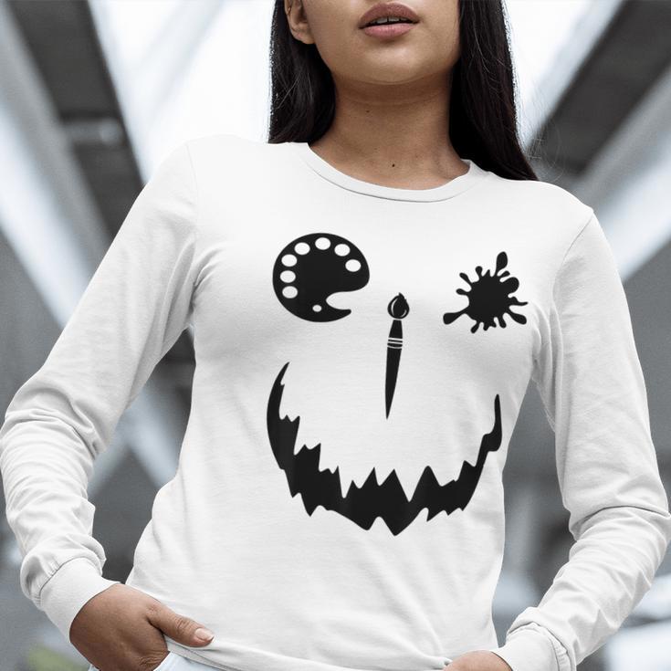 Pumpkin Artist Halloween Art Teacher Women Long Sleeve T-Shirt, funny gift Pumpkin Artist Halloween Art Teacher Women Long Sleeve T-Shirt, funny gift