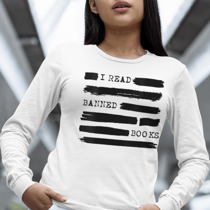 I Read Banned Books Banned Books Week Librarian Teacher Women Long Sleeve T-Shirt, funny gift