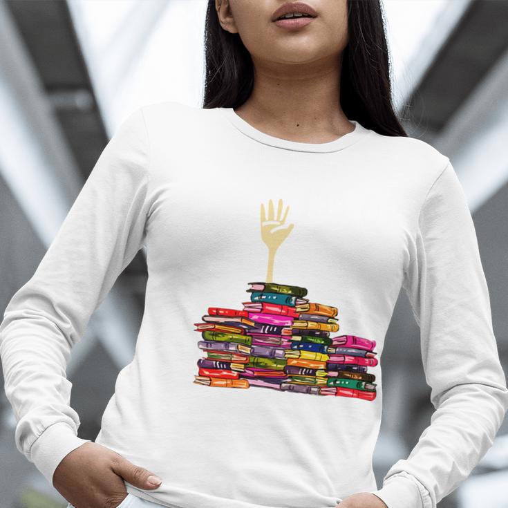 Reading Books Librarian Reader Nerd I'm Ok Teacher School Women Long Sleeve T-Shirt, funny gift