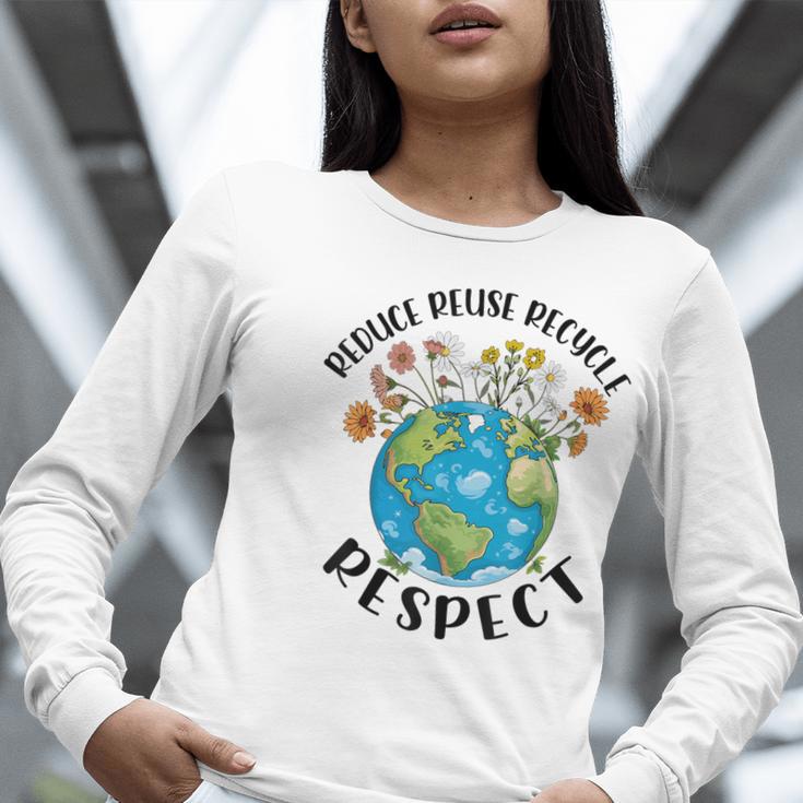 Reduce Reuse Recycle Respect Earth Day Teacher Girl Women Women Long Sleeve T-Shirt, funny gift Reduce Reuse Recycle Respect Earth Day Teacher Girl Women Women Long Sleeve T-Shirt, funny gift