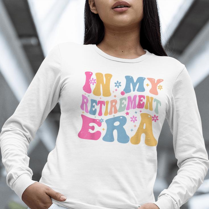 Retro Groovy Retirement Era Retired Teacher Women Long Sleeve T-Shirt, Groovy Teacher Shirts, funny gift
