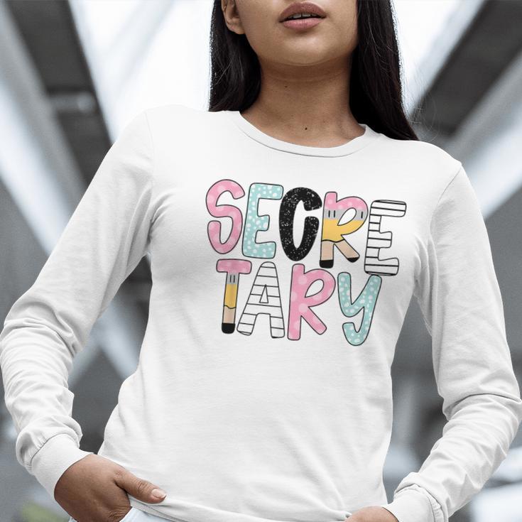 Retro Secretary Back To School Teacher Appreciation Women Long Sleeve T-Shirt, funny gift Retro Secretary Back To School Teacher Appreciation Women Long Sleeve T-Shirt, funny gift