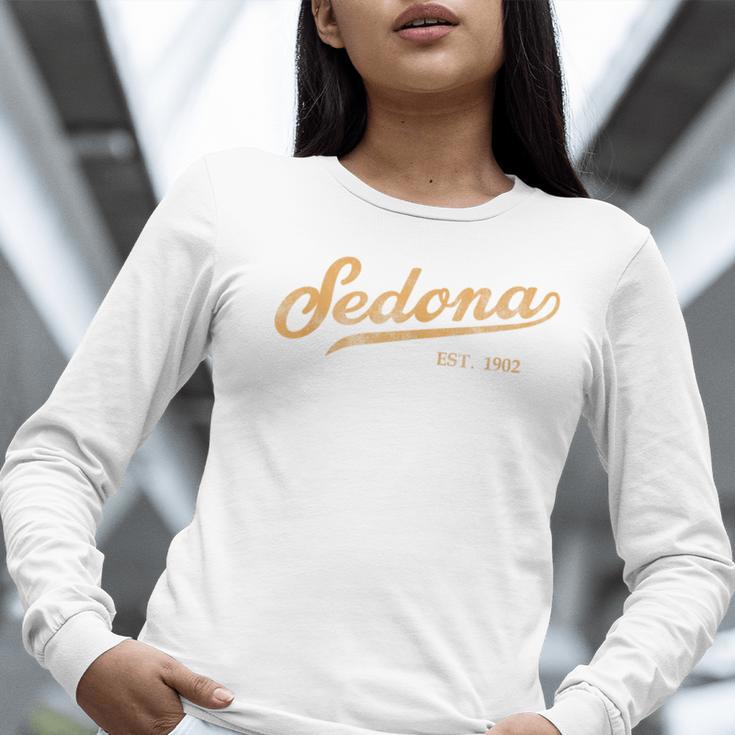 Retro Sedona Script Vintage Throwback Kids Women Long Sleeve T-Shirt, funny gift
