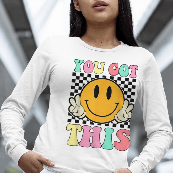 You Got This Retro Smile Motivational Testing Day Teacher Women Long Sleeve T-Shirt, funny gift You Got This Retro Smile Motivational Testing Day Teacher Women Long Sleeve T-Shirt, funny gift