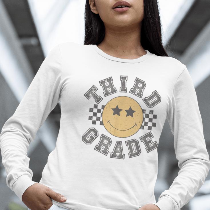Retro Third Grade Teacher Student 1st Day Back To School Women Long Sleeve T-Shirt, funny gift