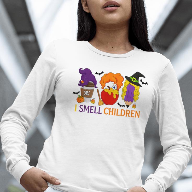 I Smell Children Witch Teacher Halloween Trick Or Teach Women Long Sleeve T-Shirt, funny gift
