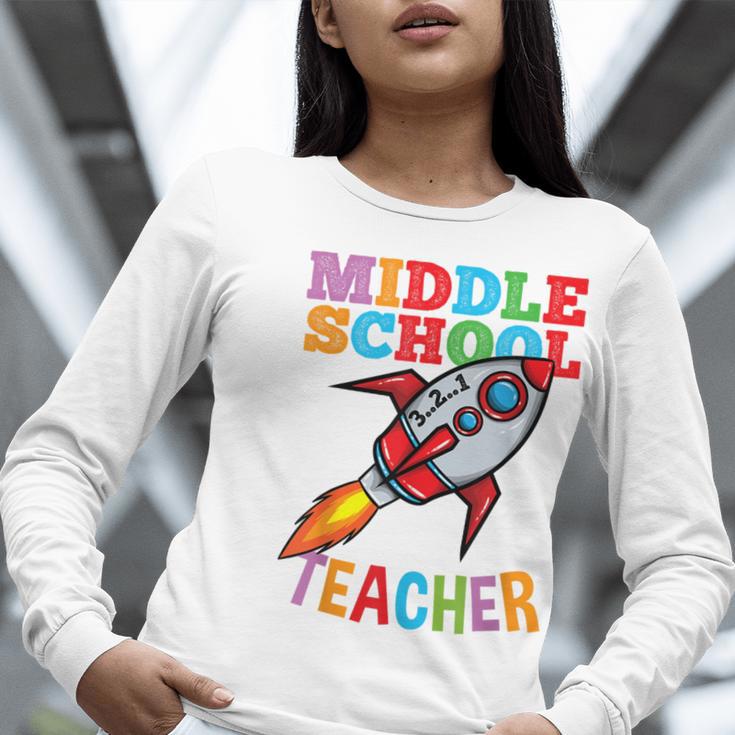 Space Middle School Teacher Back To School Men Women Kids Women Long Sleeve T-Shirt, funny gift