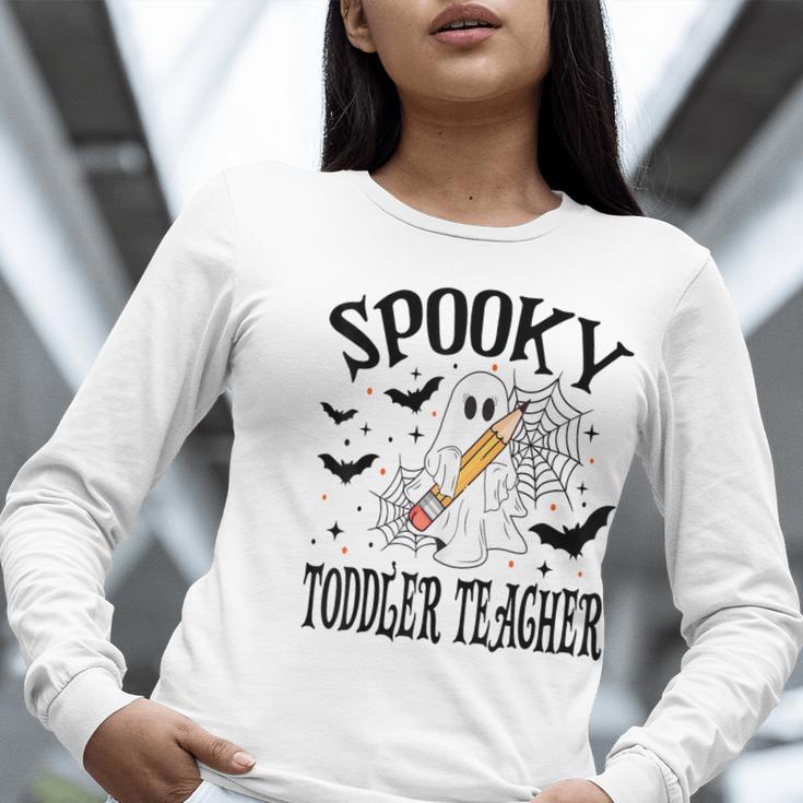 Spooky Toddler Teacher Halloween School Women Long Sleeve T-Shirt, funny gift Spooky Toddler Teacher Halloween School Women Long Sleeve T-Shirt, funny gift