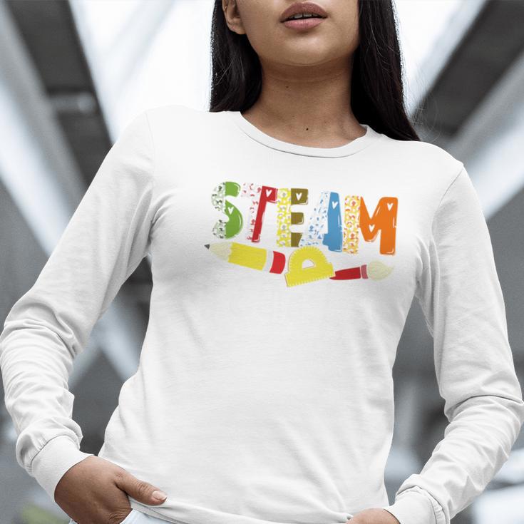 Steam Teacher Science Tech Engineering Arts Maker Women Long Sleeve T-Shirt, Science Teacher Shirts, funny gift