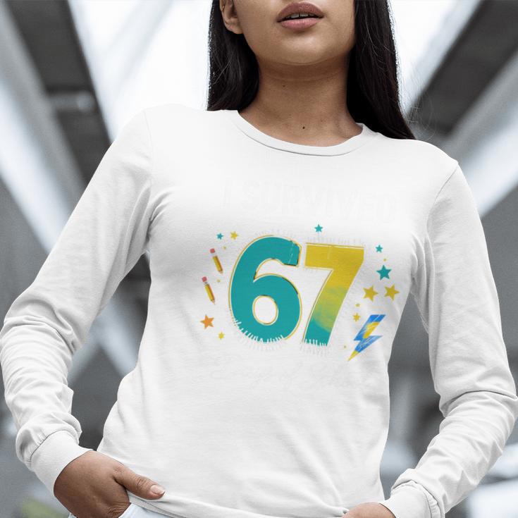 I Survived 67 Days Of School Teachers Students Meme Women Long Sleeve T-Shirt, funny gift I Survived 67 Days Of School Teachers Students Meme Women Long Sleeve T-Shirt, funny gift