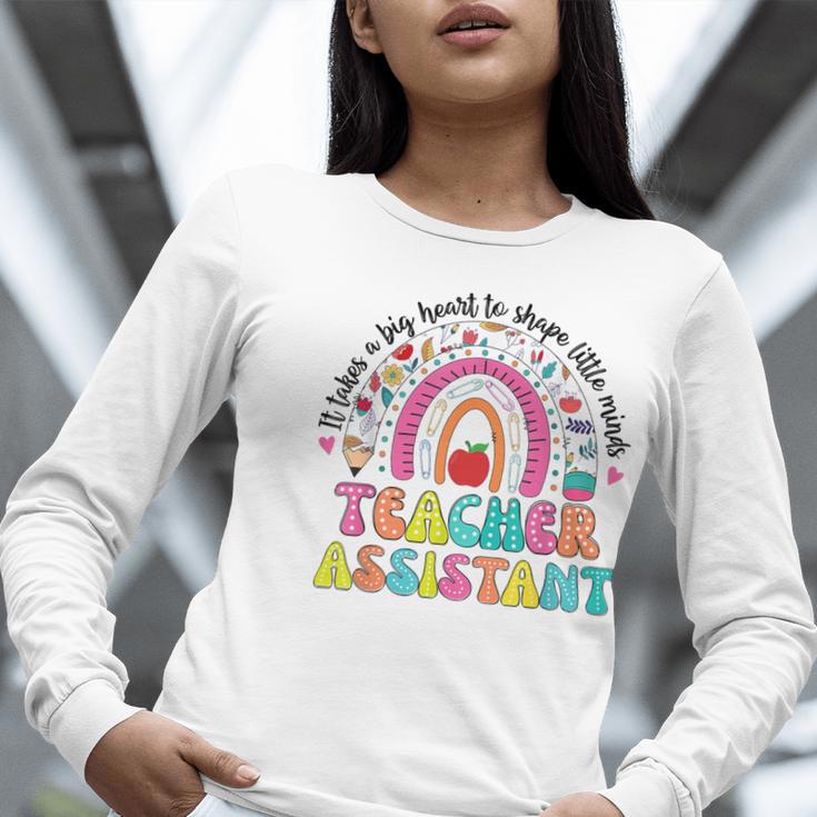It Takes A Big Heart To Shape Little Minds Teacher Assistant Women Long Sleeve T-Shirt, funny gift It Takes A Big Heart To Shape Little Minds Teacher Assistant Women Long Sleeve T-Shirt, funny gift