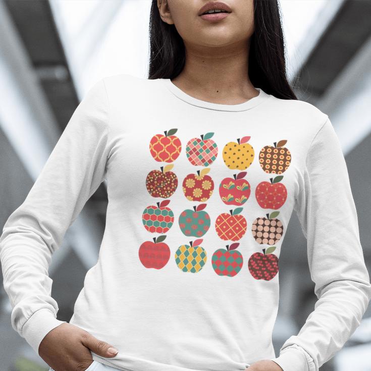 Teacher Apple Back To School Art For School Supplies Women Long Sleeve T-Shirt, funny gift