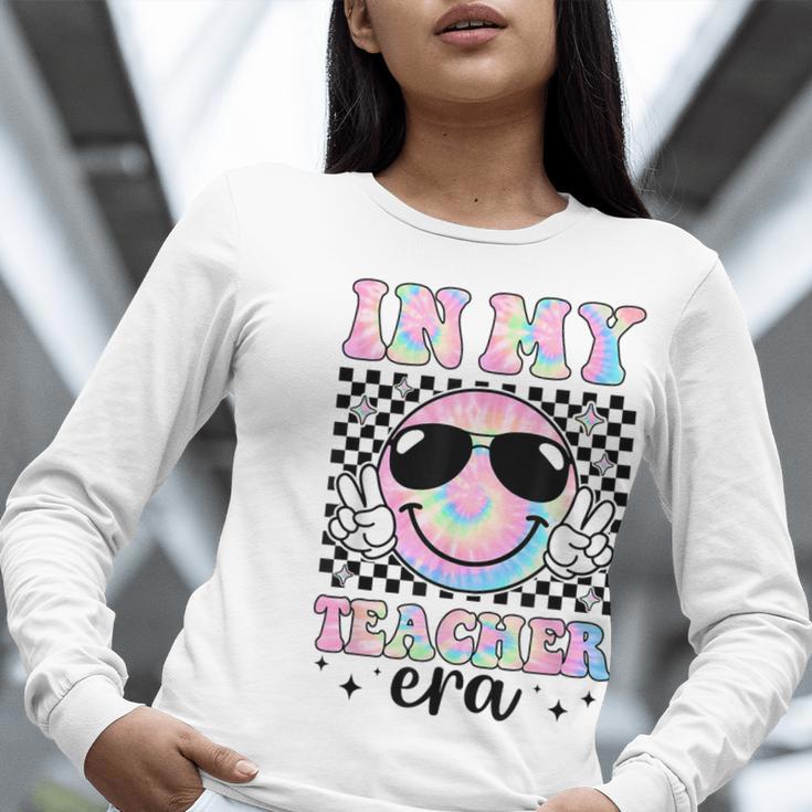 In My Teacher Era Groovy Tie Dye Back To School Cute Teacher Women Long Sleeve T-Shirt, Groovy Teacher Shirts, funny gift