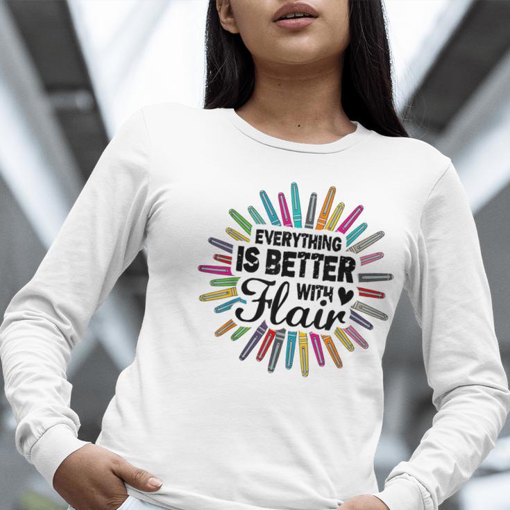Teacher Flair Pen Art Lover School Supplies Women Long Sleeve T-Shirt, funny gift Teacher Flair Pen Art Lover School Supplies Women Long Sleeve T-Shirt, funny gift