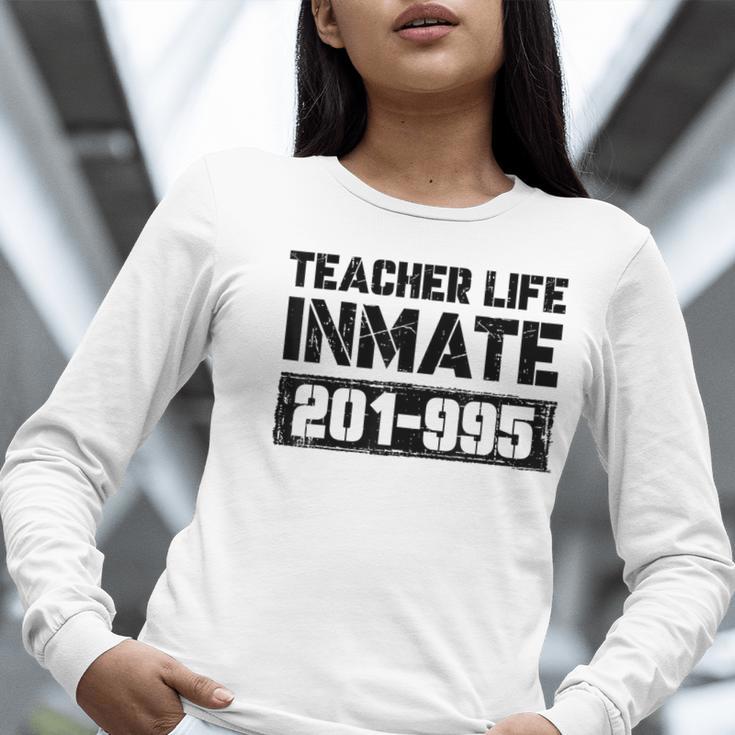 Teacher Life Jail Inmate Prisoner Halloween Costume Women Long Sleeve T-Shirt, funny gift