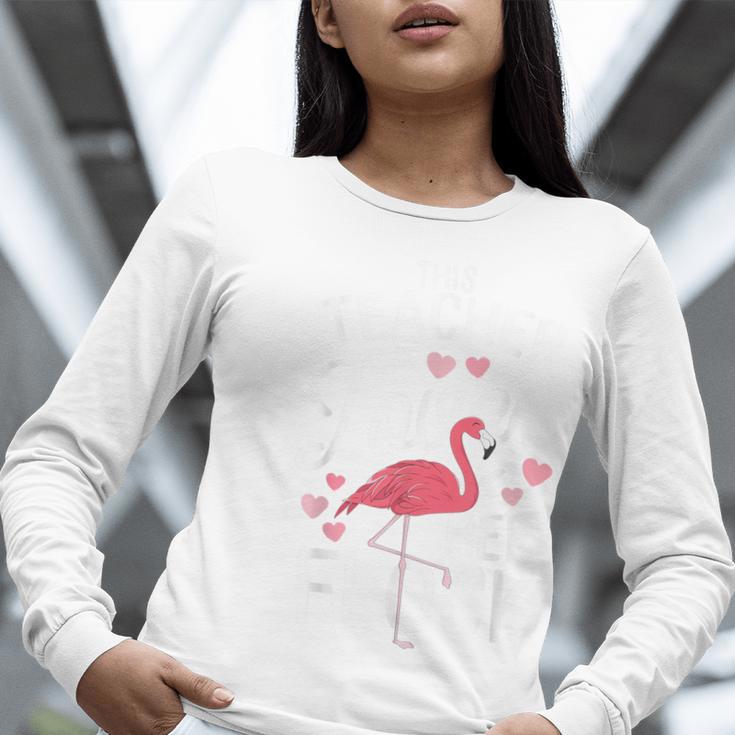 This Teacher Loves Her Flock Flamingo Teacher Class Women Long Sleeve T-Shirt, funny gift