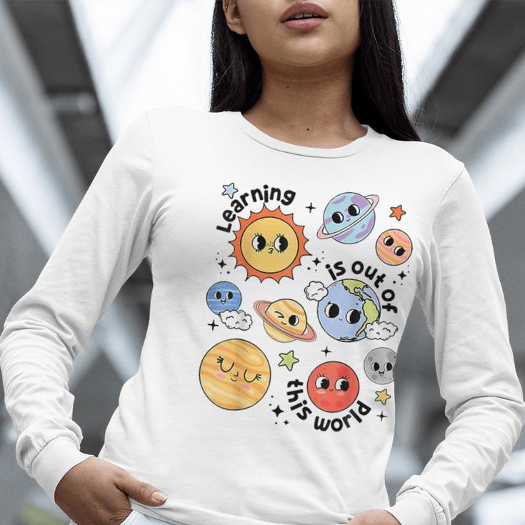Teacher Space Science Learning Is Out Of World Solar System Women Long Sleeve T-Shirt, Science Teacher Shirts, funny gift Teacher Space Science Learning Is Out Of World Solar System Women Long Sleeve T-Shirt, Science Teacher Shirts, funny gift