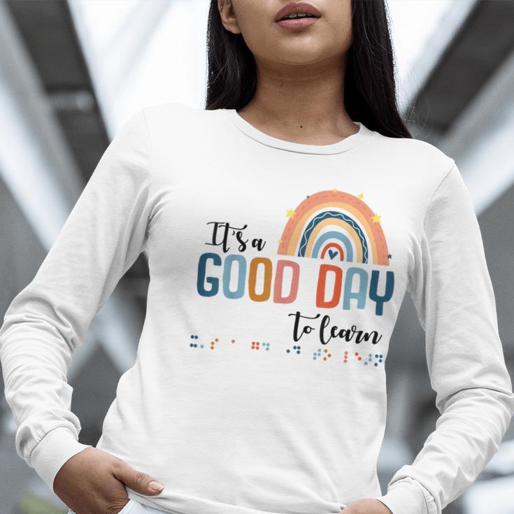 Teacher Of Visually Impaired Braille A Good Day To Learn Women Long Sleeve T-Shirt, funny gift Teacher Of Visually Impaired Braille A Good Day To Learn Women Long Sleeve T-Shirt, funny gift