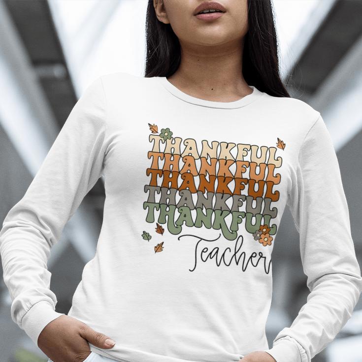 Thankful Teacher Thanksgiving Fall Pumpkin Turkey Women Long Sleeve T-Shirt, funny gift Thankful Teacher Thanksgiving Fall Pumpkin Turkey Women Long Sleeve T-Shirt, funny gift