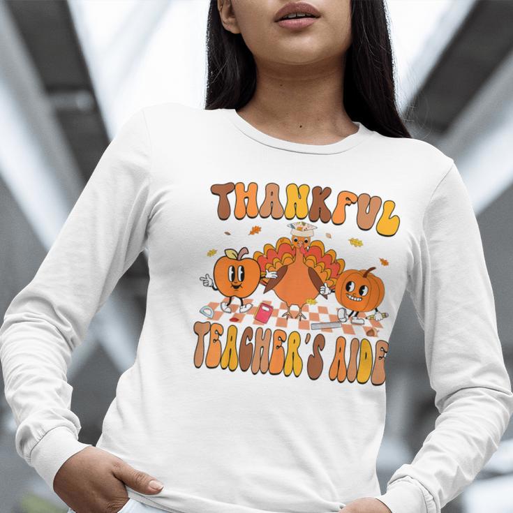 Thankful Teacher's Aide Thanksgiving Autumn Fall Women Men Women Long Sleeve T-Shirt, funny gift