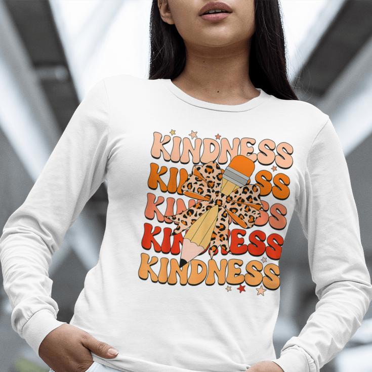 Unity Day Orange Kindness Teacher Bow Anti Bullying Be Kind Women Long Sleeve T-Shirt, funny gift