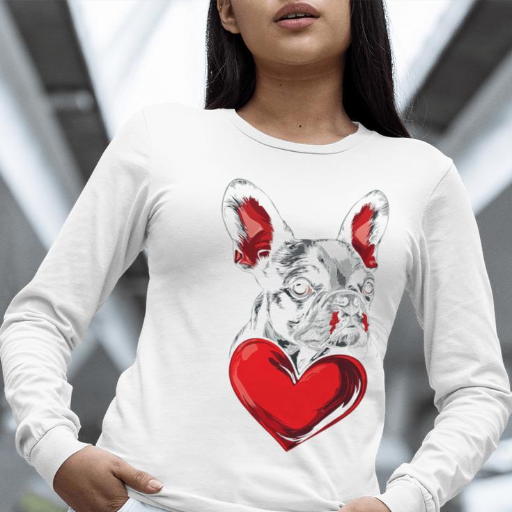 Valentine's Day Boston Terrier Dog Vector Women Long Sleeve T-Shirt, funny gift