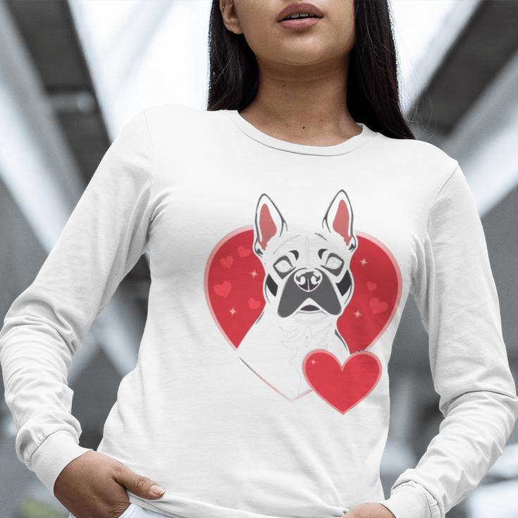 Valentine's Day Boston Terrier Women Long Sleeve T-Shirt, funny gift