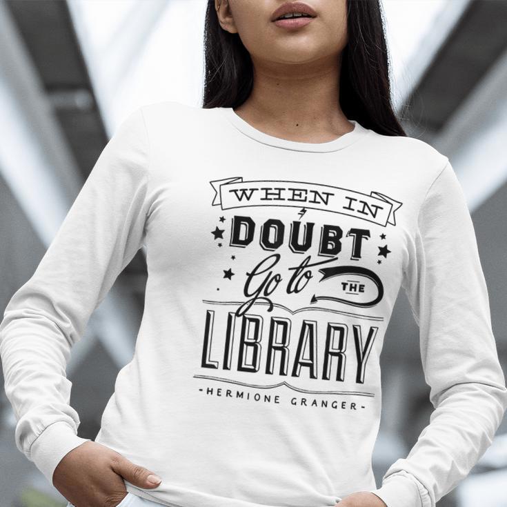 When In Doubt Go To The Library Teacher Vintage Book Lovers Women Long Sleeve T-Shirt, funny gift When In Doubt Go To The Library Teacher Vintage Book Lovers Women Long Sleeve T-Shirt, funny gift
