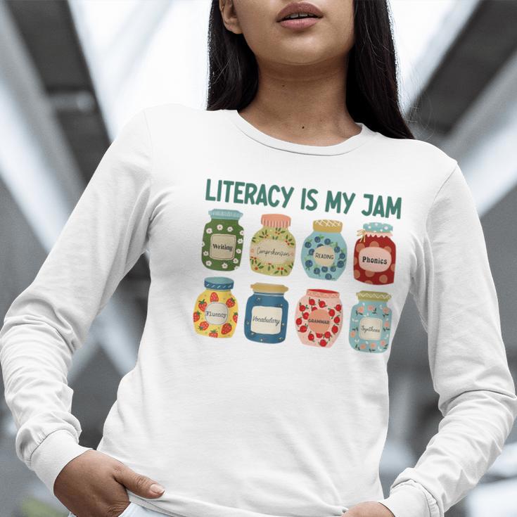 Women Literacy Is My Jam Literacy Teacher Reading Teacher Women Long Sleeve T-Shirt, funny gift Women Literacy Is My Jam Literacy Teacher Reading Teacher Women Long Sleeve T-Shirt, funny gift