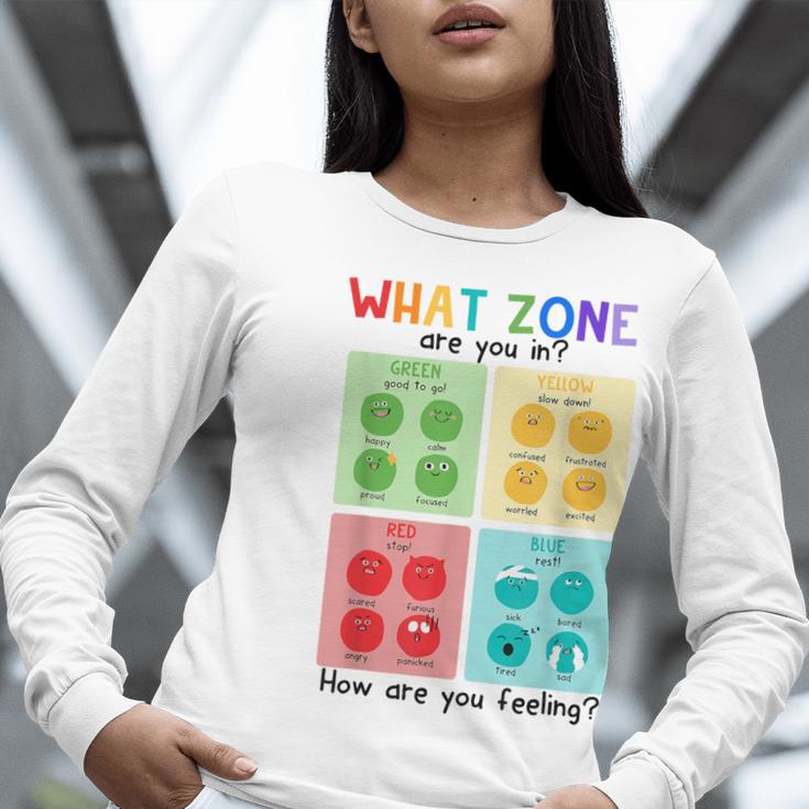 What Zone Are You In How Are You Feeling Teacher Women Long Sleeve T-Shirt, funny gift What Zone Are You In How Are You Feeling Teacher Women Long Sleeve T-Shirt, funny gift