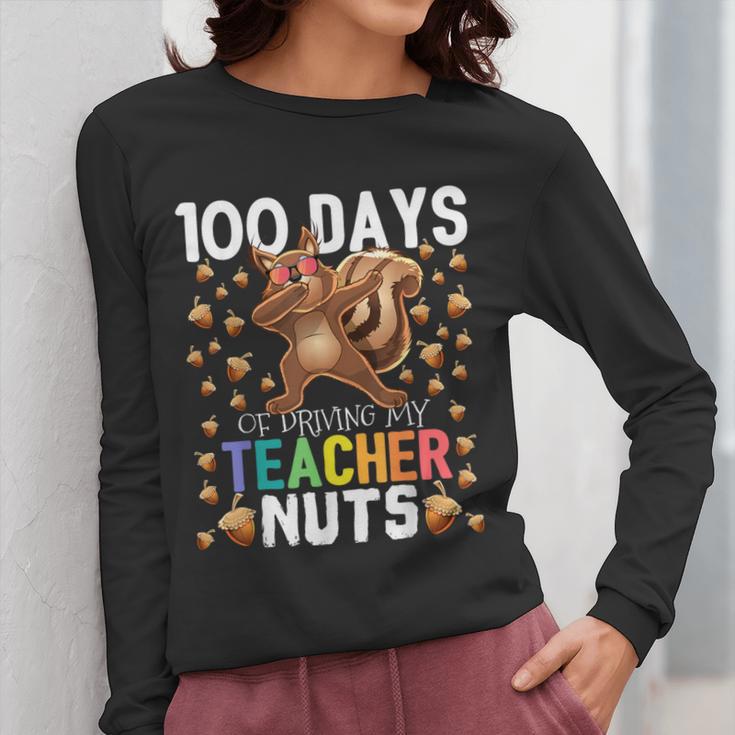 100 Days Of Driving My Teacher Nuts Dabbing Squirrel School Women Long Sleeve T-Shirt, funny design 100 Days Of Driving My Teacher Nuts Dabbing Squirrel School Women Long Sleeve T-Shirt, funny design