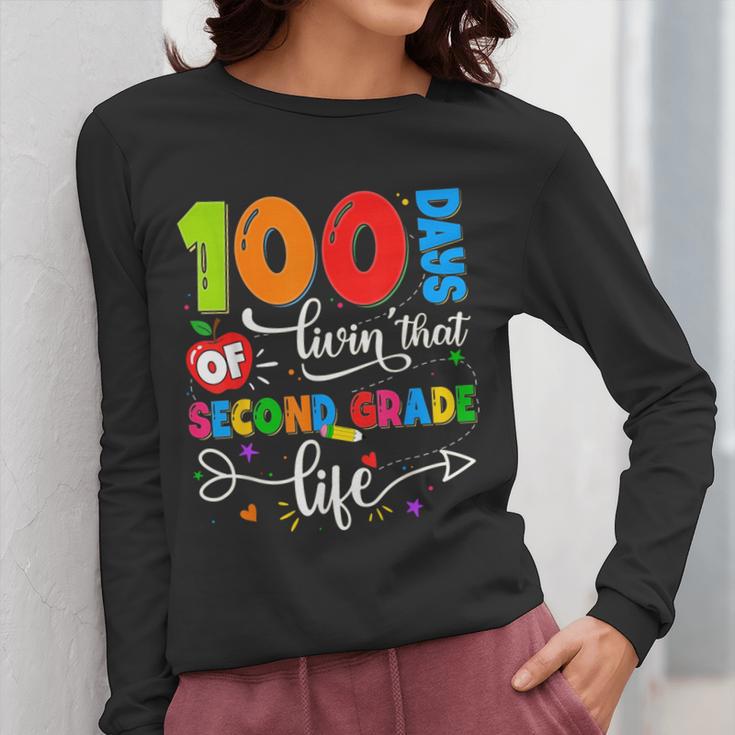 100 Days Of Living That 2nd Grade Life Boy Girl Teacher Women Long Sleeve T-Shirt, 2nd Grade Teacher Gifts, funny design 100 Days Of Living That 2nd Grade Life Boy Girl Teacher Women Long Sleeve T-Shirt, 2nd Grade Teacher Gifts, funny design