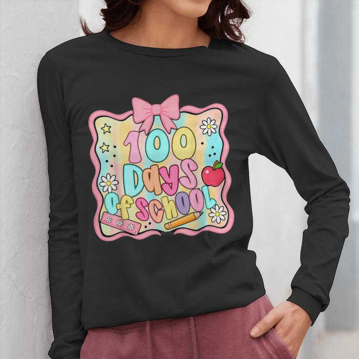 100 Days Of School Preppy 100th Day Of School Teacher Kids Women Long Sleeve T-Shirt, funny design 100 Days Of School Preppy 100th Day Of School Teacher Kids Women Long Sleeve T-Shirt, funny design