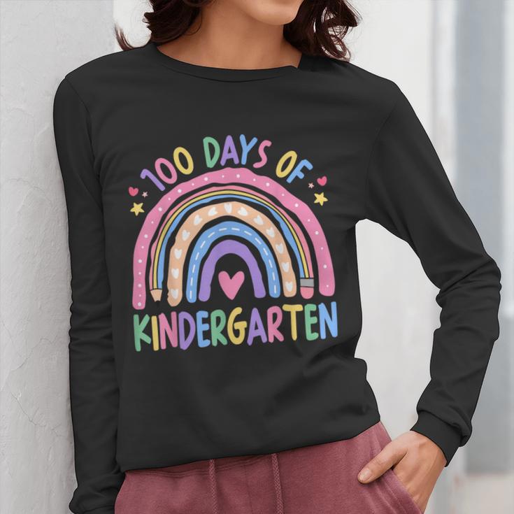 100th Day Of Kindergarten Teacher Kids 100 Days Smarter Women Long Sleeve T-Shirt, funny design 100th Day Of Kindergarten Teacher Kids 100 Days Smarter Women Long Sleeve T-Shirt, funny design