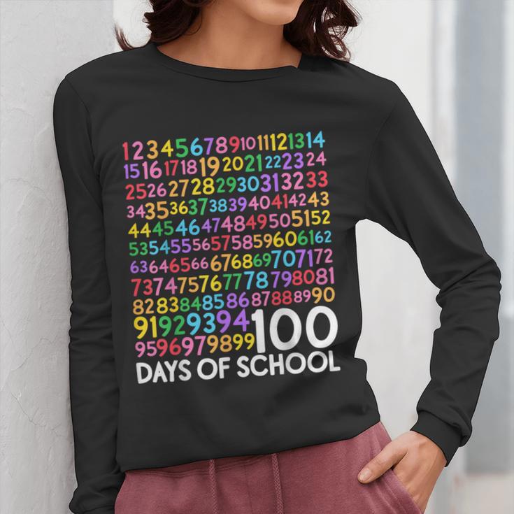 100th Day Of School Teacher Kids 100 Days Math Numbers Women Long Sleeve T-Shirt, funny design