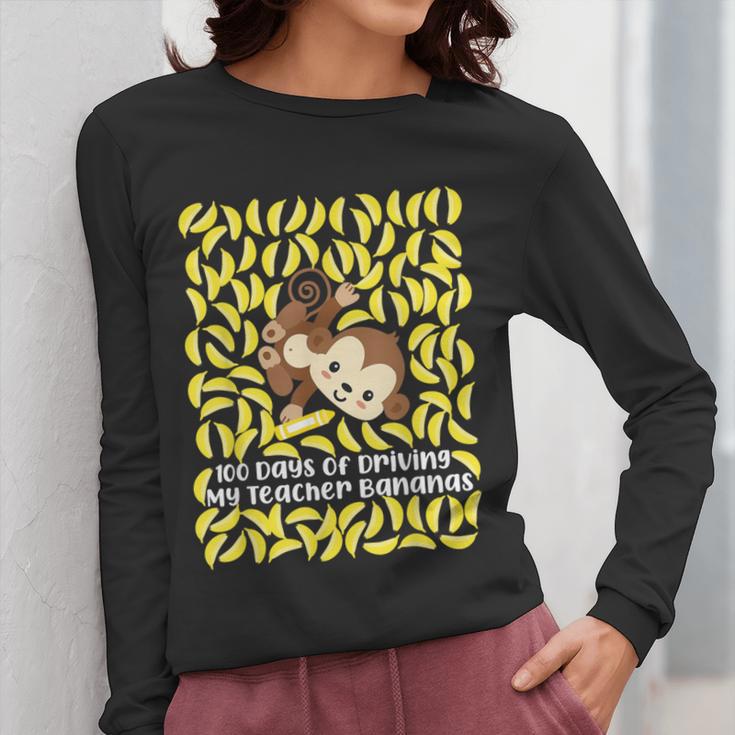 100th Day Of School Teacher Monkey Pun Banana For Men Women Girls Kids Women Long Sleeve T-Shirt, funny design 100th Day Of School Teacher Monkey Pun Banana For Men Women Girls Kids Women Long Sleeve T-Shirt, funny design
