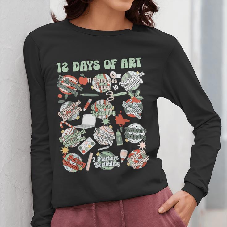 12 Days Of Art Teacher Christmas Artists Painter Educational Women Long Sleeve T-Shirt, funny design 12 Days Of Art Teacher Christmas Artists Painter Educational Women Long Sleeve T-Shirt, funny design