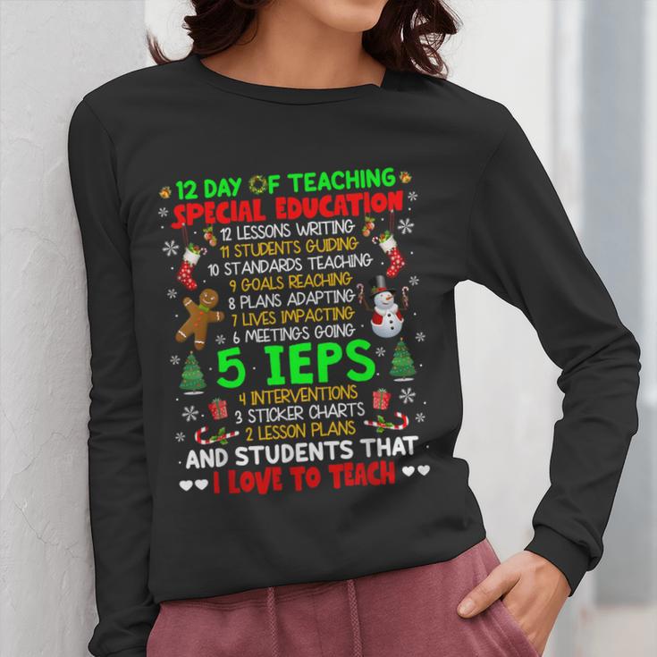 12 Days Of Teaching Special Education IEPS SPED Teacher Xmas Women Long Sleeve T-Shirt, funny design