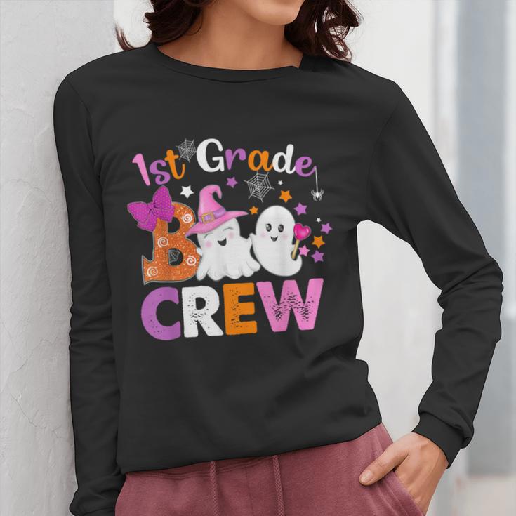 1st Grade Boo Crew First Grade Halloween Costume Teacher Kid Women Long Sleeve T-Shirt, First Grade Teacher Gifts, funny design