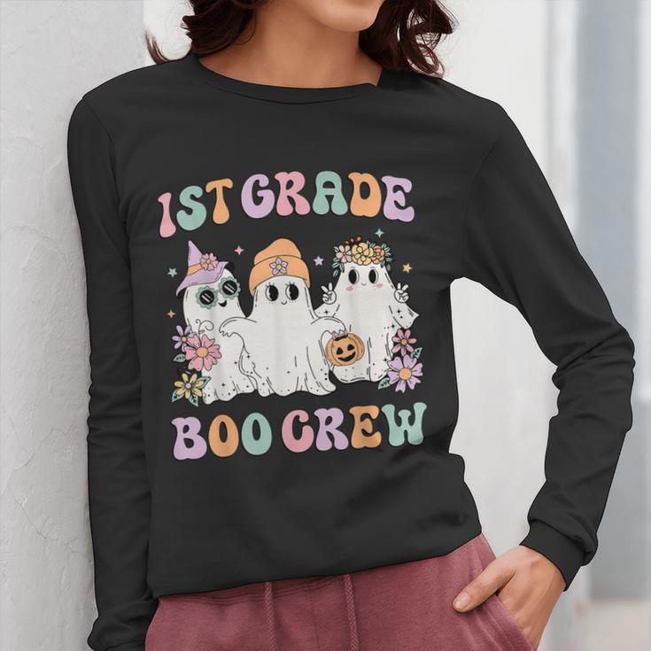 1st Grade Boo Crew Groovy Halloween Floral Ghost Kid Teacher Women Long Sleeve T-Shirt, Groovy Teacher Gifts, funny design 1st Grade Boo Crew Groovy Halloween Floral Ghost Kid Teacher Women Long Sleeve T-Shirt, Groovy Teacher Gifts, funny design