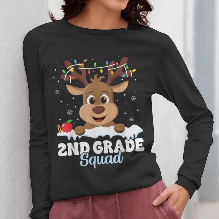 2nd Grade Teacher Christmas Second Grade Squad Reindeer Xmas For Men Women Kids Women Long Sleeve T-Shirt, 2nd Grade Teacher Gifts, funny design